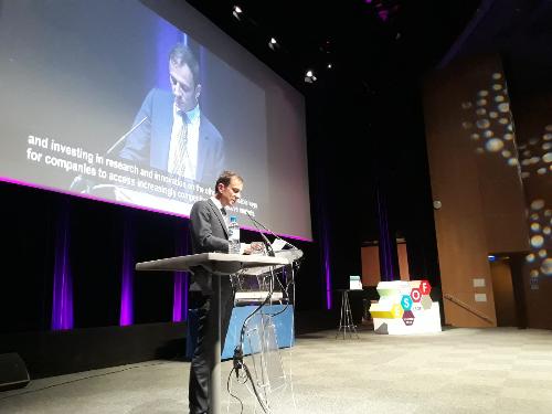 L'intervento del governatore del Friuli Venezia Giulia, Massimiliano Fedriga, alla cerimonia di chiusura di Esof 2018, con il passaggio di consegne in vista di Trieste Capitale Europea della scienza 2020.